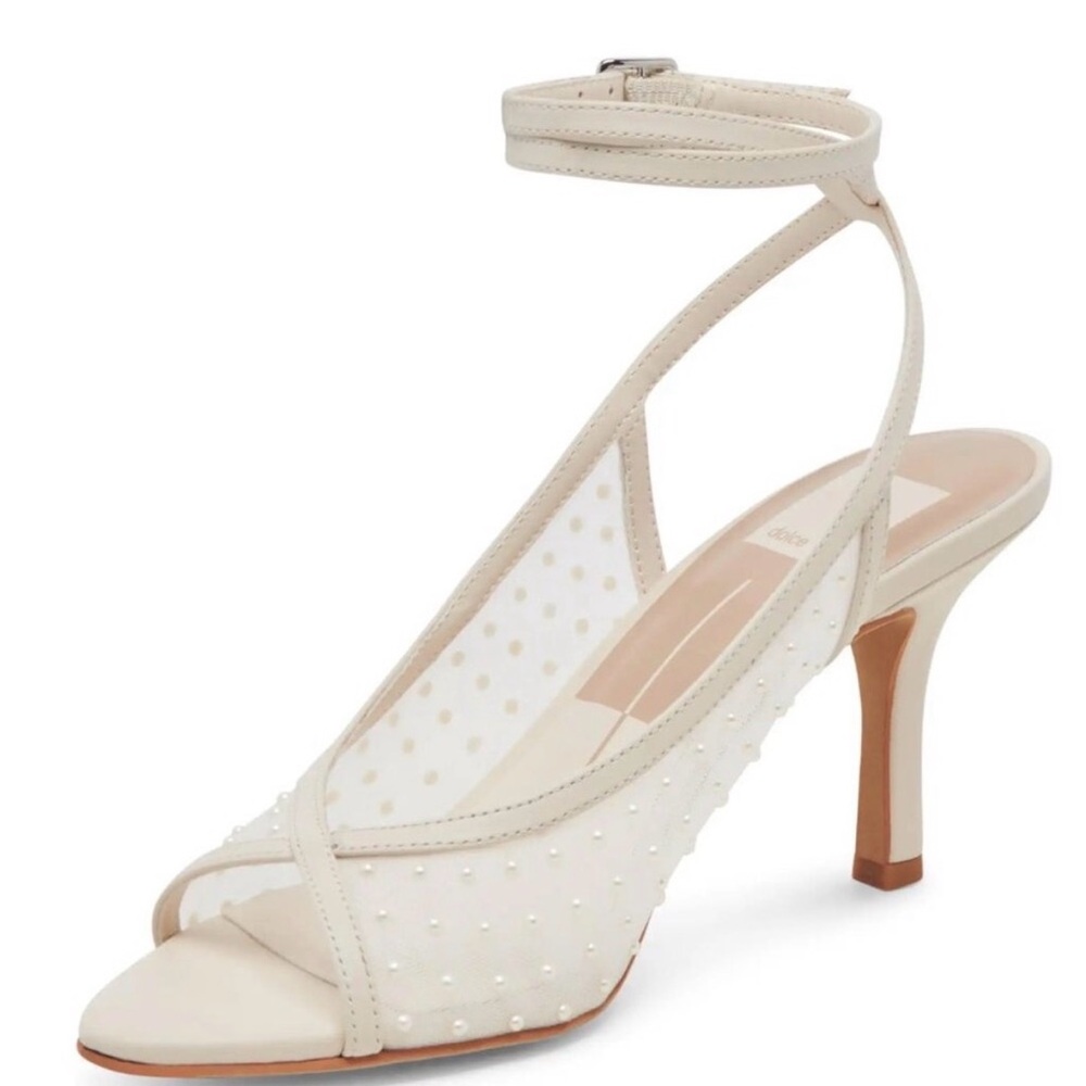 Dolce Vita Cream Ankle Strap Heels